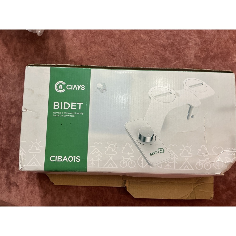 CIAYS Bidet Toilet Seat Attachment CIBA01S Slim Non-Electric Silver Knob White